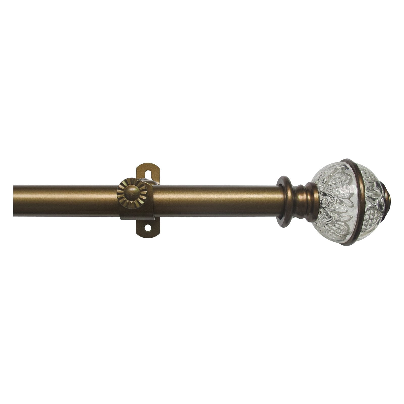 Achim Home Decor Camino 48-86" Finial Lancaster Metal Decorative Rod in Gold