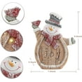 thumbnail image 2 of Snowman Statue with LED Lights for Christmas Decorations,Holiday Decor Figurine for Shelf Bookshelf Desk Fireplace Home Decor Accents,Indoor Winter Frosty Battery Operated 6h Timer, 2 of 6