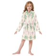 thumbnail image 6 of FORMRS Niños Bathrobe Unisex Hooded Robe Soft Plush Pajamas Sleepwear, Size 2-3T, Retro Green Stars, 6 of 7