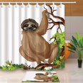 thumbnail image 1 of ABPHQTO Safari Decor Wild Animal Sloth Swing in the Forest Cortina de ducha 160x180 cm con suelo Felpudo Alfombras de baño 40x60 cm, 1 of 1