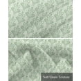 thumbnail image 6 of Green Scroll Floral Kitchen Valances for Windows Farmhouse Linen Window Valance Curtain for Living Room Window Treatment Baroque Damask Medallion Pattern Valance Rod Pocket Topper Drape, 54 x 18 Inch, 6 of 6