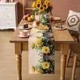 thumbnail image 2 of Spring Floral Table Runner 70 Inches, Yellow Roses Flowers Rustic Botanical Pink Bed Runner Dresser Scarves Tabletop for Indoor Outdoor Parties/Ceremony/Banquet, 13" x 70", 2 of 9