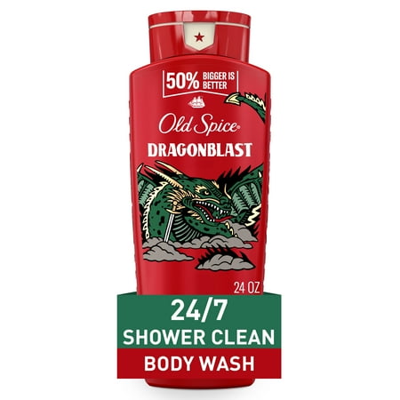 old spice body wash for men  dragonblast scent  long lasting lather  24 fl oz
