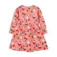 thumbnail image 4 of NIEWTR Little Girls Toddler Girls Dresses Christmas Dresses Longsleeve Cartoon Dress Christmas Print Casual Long Sleeve T Shirt(3Y,Z02-Pink), 4 of 6