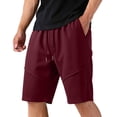thumbnail image 1 of RKSTN Mens Shorts Running Shorts Stretch Solid Color Comfort Drawstring Workout Shorts with Pockets（Wine ,L）, 1 of 7