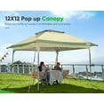 thumbnail image 7 of Quictent Pop up Canopy 12 x 12, One Person Set up Portable Instant Folding Shelter, Outdoor Canopy Tent with Extra Shade for Backyard, Patio, Party - Beige/Green, 7 of 7