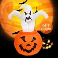 thumbnail image 2 of Inflables fantasma de calabaza de 6 pies, calabazas de Halloween, accesorios inflables de terror con Abody Inflables, 2 of 7