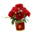thumbnail image 2 of Flores artificiales en maceta para centros de mesa de jardín Ornamento del festival de primavera Rojo Zulema Flores de Hortensia, 2 of 8