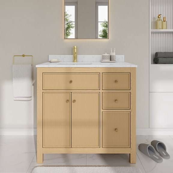 Wyndham Collection Wcf9292-36S-Vca-Unsmxx Pendry 36" Free Standing Single Basin Vanity Set