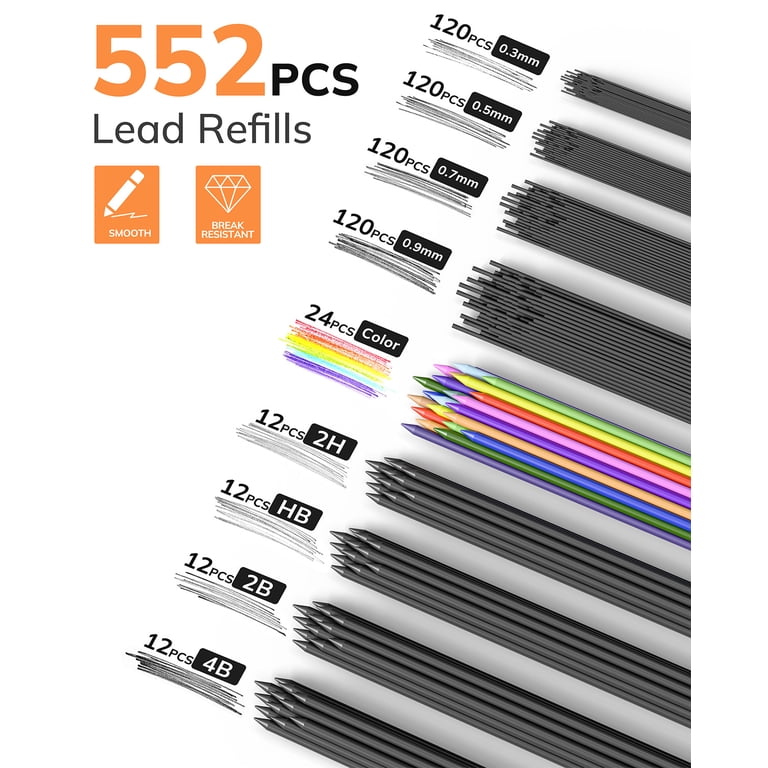 Four Candies 27PCS Art Mechanical Pencil Set with Case, 4PCS Metal