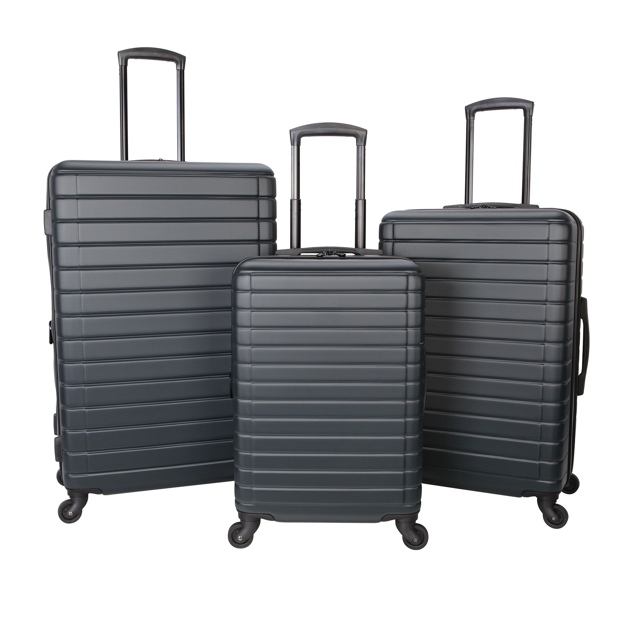 Protégé Vacationer 24-inch Checked Expandable Hardside Luggage With 360-Spinner Wheels and Divider Pockets, Dark Grey