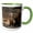 Green/White, variant on 3drose, Usa, California, La Jolla. Baby Sea Lion on Sand., 11oz Two-tone Green Mug