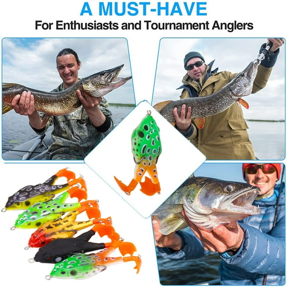 Cheers.US Soft Frog Bait Frog Lure Double Propellers Legs 3D Eyes Lifelike Silicone Skin Pattern Topwater Bigger Splash More Attractive