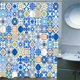 thumbnail image 3 of Cortina de Decorativa, Decoración ma de Celebración , Juego de Decoración de Baño Ganchos, 71 `` X Cuadrícu azul Macarena Cortina de baño impermeable, 3 of 8