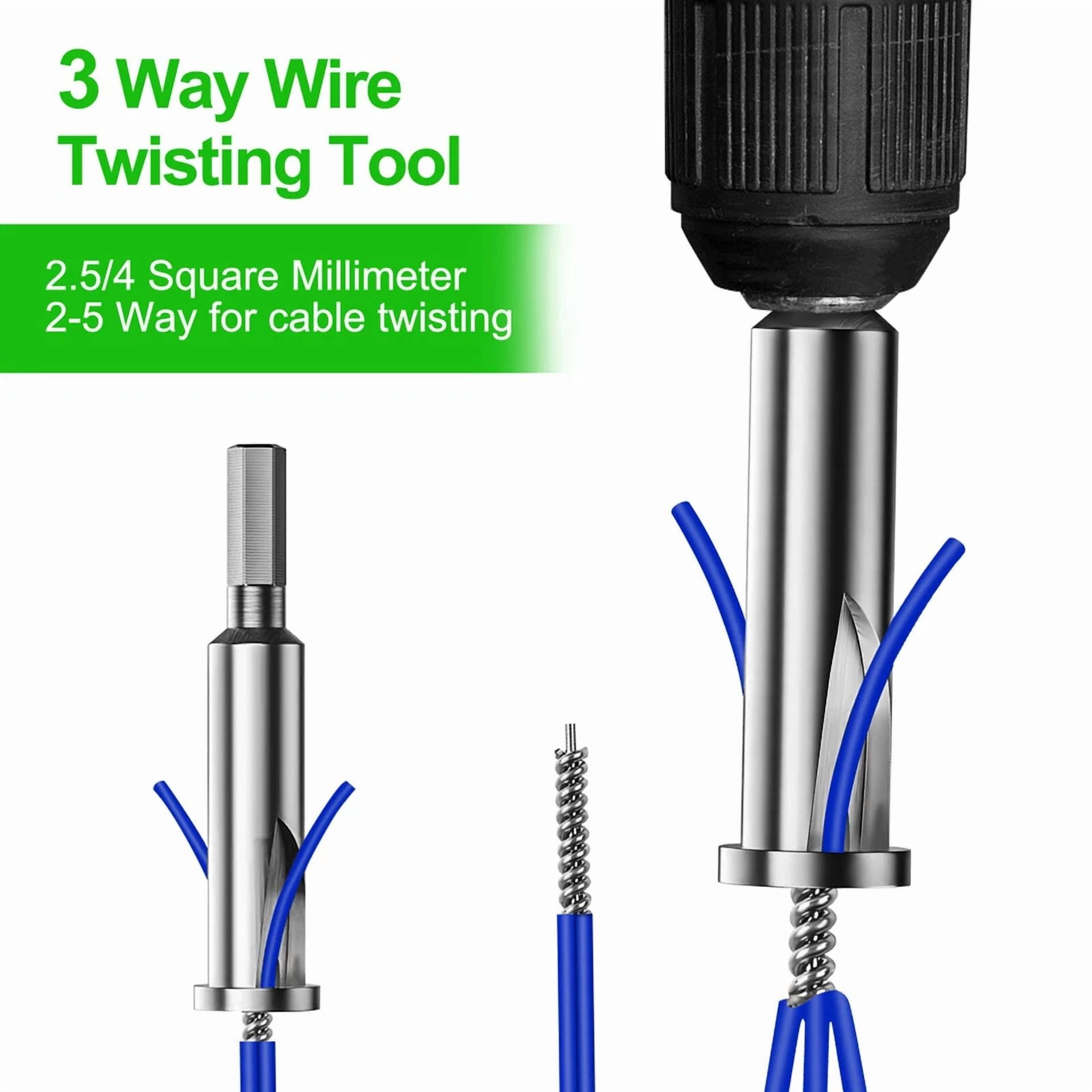 CRESTIN- 3X Wire Stripping&Twisting Tool Electrical Drill Wire Stripper Cable Nut Twister