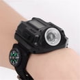 thumbnail image 4 of Injueey Linterna de muñeca LED, reloj con brújula recargable, luz de muñeca portátil XPE, accesorios para herramientas de iluminación para acampar Iluminación y accesorios Injueey HA5779-00B, 4 of 6