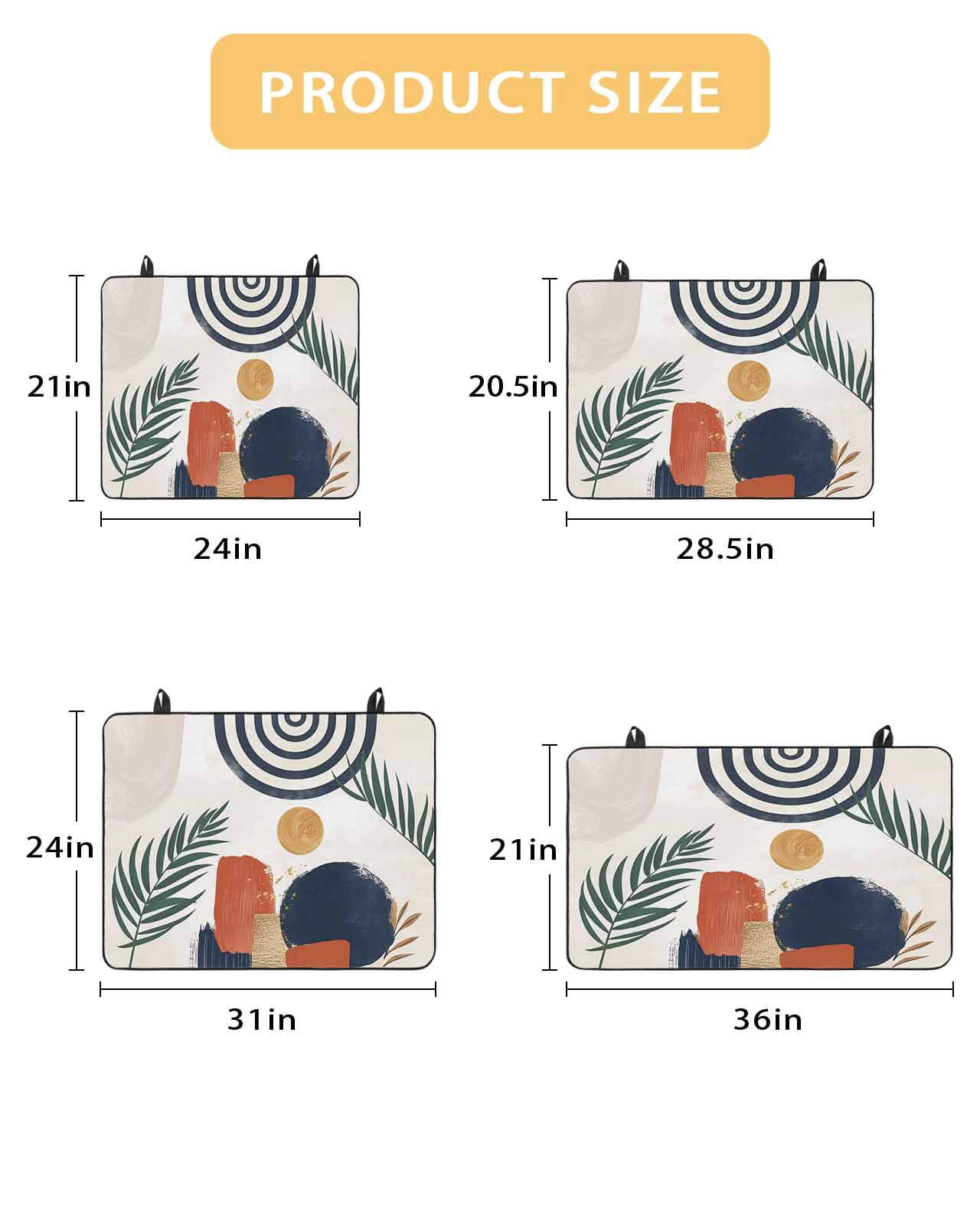 Large Induction Cooktop Protector Mat Boho Stove Top Covers for Electric Stove, Middle Century Leaves Bohemia Minimalist Abstract Art Beige Decorative Stove Burner Cover Mats, Glass Top Stove Cover