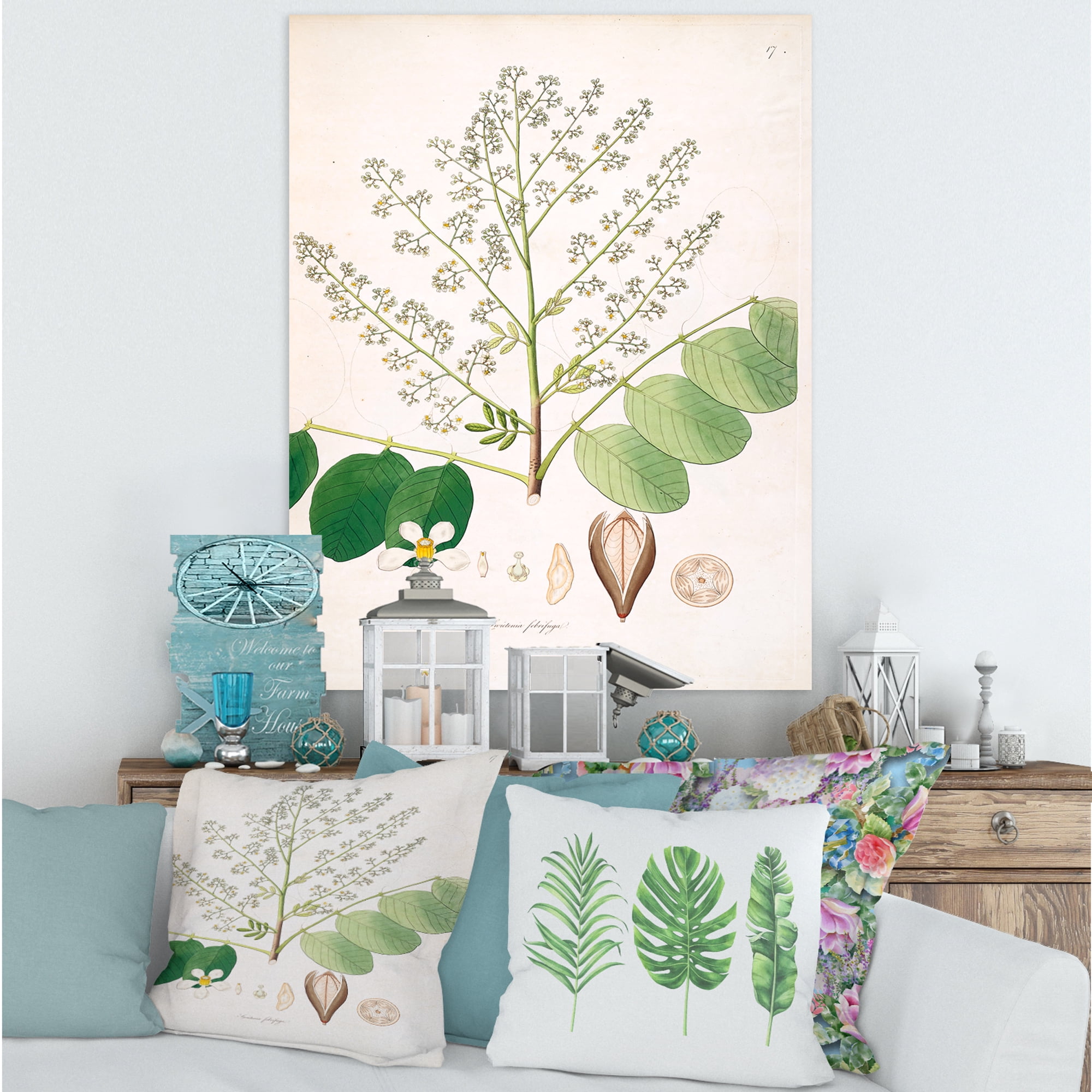 Designart ' Ancient Botanicals XVI ' Farmhouse Canvas Wall Art Print