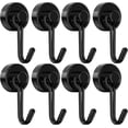 thumbnail image 1 of Ganchos magnéticos, gancho magnético de neodimio resistente de 30 libras con prueba de óxido para colgar en interiores y exteriores, refrigerador, parrilla, cocina, llavero, negro, paquete d, 1 of 5