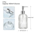 thumbnail image 2 of Uxcell Soap Dispensers Set 13.5Oz Glass Dish Hand Soap Dispensers with Pumps for Kitchen Bathroom, 2Pack Clear, 2 of 5