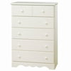 South Shore Summer Breeze 5-Drawer Kids' Chest, White Wash