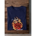 thumbnail image 3 of Rose And Fire Burn Out T-Shirt Men -Image by Shutterstock, Male 3X-Large, 3 of 4