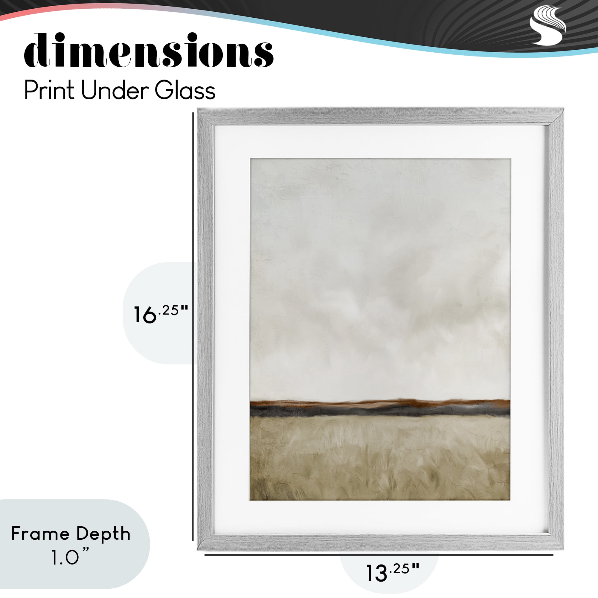 Stupell Industries Distant View in Neutrals Gray Framed Print Under Glass, design by Kim Allen
