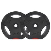Vinyl Standard 1-Inch Plate Weight Plate for Strength Training and Weightlifting, Pairs or Sets 15-Pound, Pair
