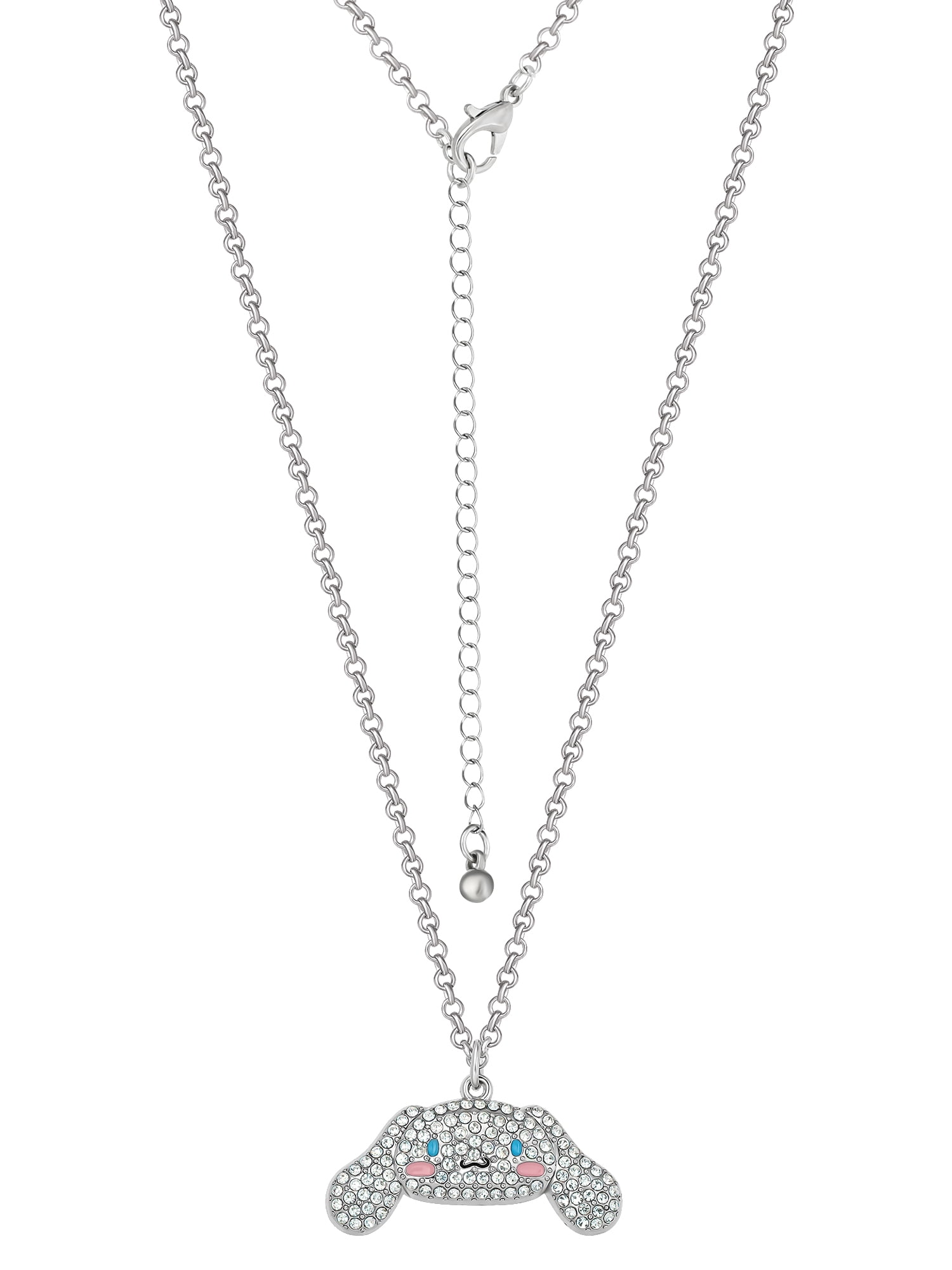Sanrio Girls/Tween Cinnamoroll Clear Crystal Pendant, 16" Chain + 3" Extender