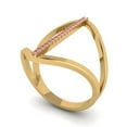 thumbnail image 2 of Statement Engagement Ring for Women - 0.09ct Simulated Pink Diamond in 14K Yellow Gold Promise Ring, 2 of 7