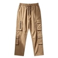 thumbnail image 5 of COSFO Tactical Cargo Pants for Men Waterproof Khaki Hiking Pants Straight Leg Relaxed Fit 6 Pockets Work Drawstring Men's Pants, 5 of 7