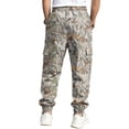 thumbnail image 4 of Mens Baggy Camo Cargo Sweatpants Maple Leaf Print Drawstring Waist Tapered Cargo Jogger Sweatpants with Flap Pockets Wide Leg Trousers Casual Fashion Y2k Loose Fit Workout Clothing,Multicolor L, 4 of 5