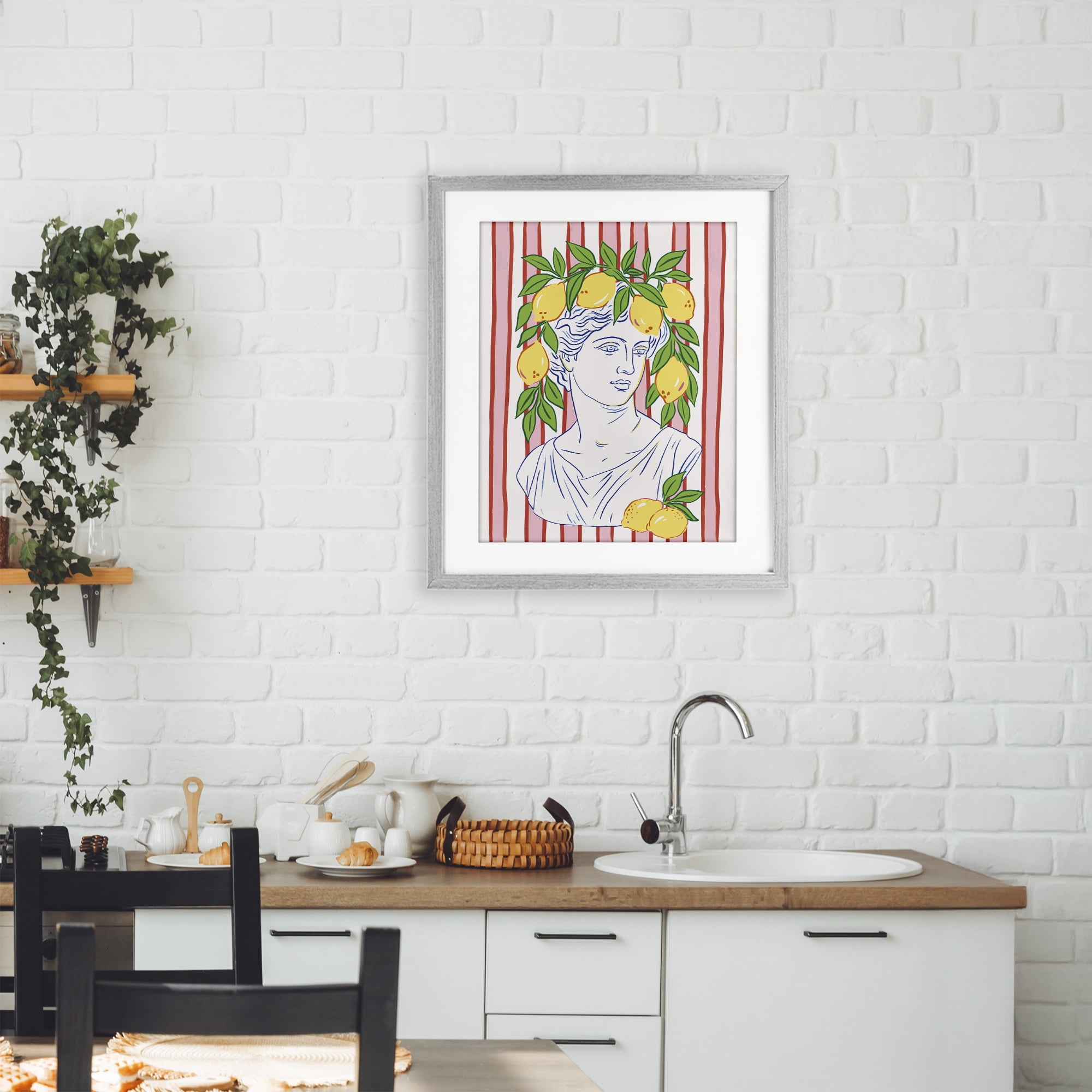 Stupell Industries La Limona Sculpture Face Gray Framed Print Under Glass, design by Radhika Modi