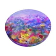thumbnail image 2 of Lsque Colorful Purple Cosmos Flower Round Bar chair cushion covers Velvet Fabric Premium Comfort Protects from Scratches and Stains for 14-17 Inch Chair- 14 inch, 2 of 7