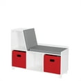 thumbnail image 2 of RiverRidge Kids Book Nook Toy Storage Bench with Cubby Organizers, Cushion and 2 Red Bins, 2 of 8