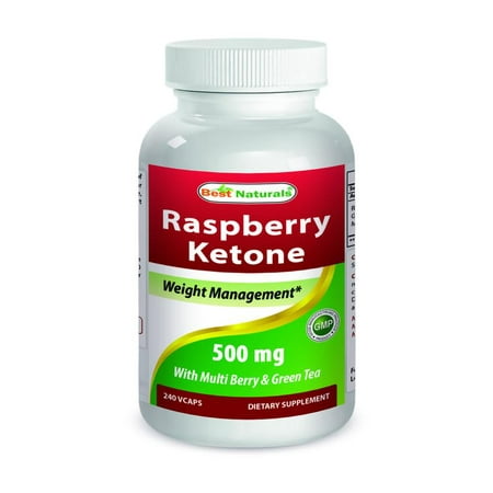 Best Naturals Raspberry Ketone avec le thé vert 500mg 240 capsules végétariennes