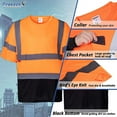 thumbnail image 5 of ProtectX 3-Pack High Visibility Lime Orange Heavy-Duty Short Sleeve Reflective Safety T-Shirt, US Size M, 5 of 9