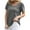 Gray, variant on ZQUUVOU Women's Casual Shirt Loose Solid Color Crewneck Short Sleeve Button T-Shirt Tops Olive Green