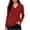 Red, variant on XRoczxe Women's V-neck long-sleeved ribbed knit top, casual solid color lightweight pullover | suitable for everyday commuting and all-day wear.