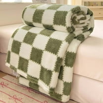 AZXY 40x60 Blankets for Beds,Green Throw Blanket,Blankets and Throws Clearance In Store,Fleece Soft Fuzzy Plush Small Plaid Throw Blanket