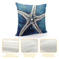 thumbnail image 4 of QZHH  Nautical Theme Decorative Throw Pillow Covers  Coastal Starfish Sea Turtle Pillowcase Ocean Beach Blue Pillow Covers for Outdoor Couch Living Room, 4 of 5