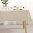 thumbnail image 3 of Hiasan Faux Linen Rectangle Tablecloth - Wrinkle and Stain Resistant Washable Table Cloth for Kitchen Dining Room Holiday Table Cover for Party Dinner, Beige, 54 x 108 Inch, 3 of 6