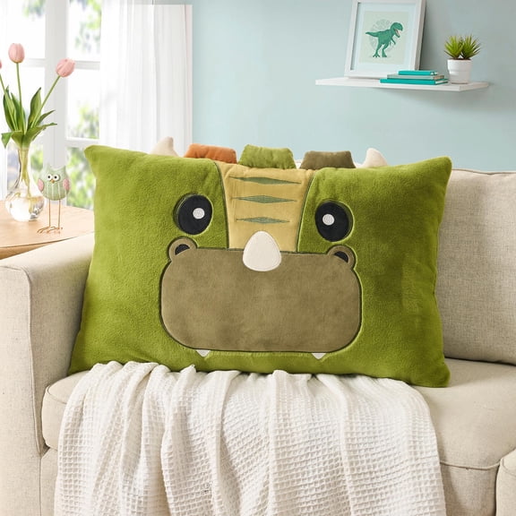 Olivia & Finn 20" x 30" Green Dino Kids Decorative Body Pillow