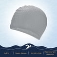 thumbnail image 4 of Uxcell Gorro de Natación de Silicona en Forma de Lágrima, Paquete de 2 para Mujeres y Hombres, Sombrero de Natación Impermeable Antideslizante [Gris], 4 of 6