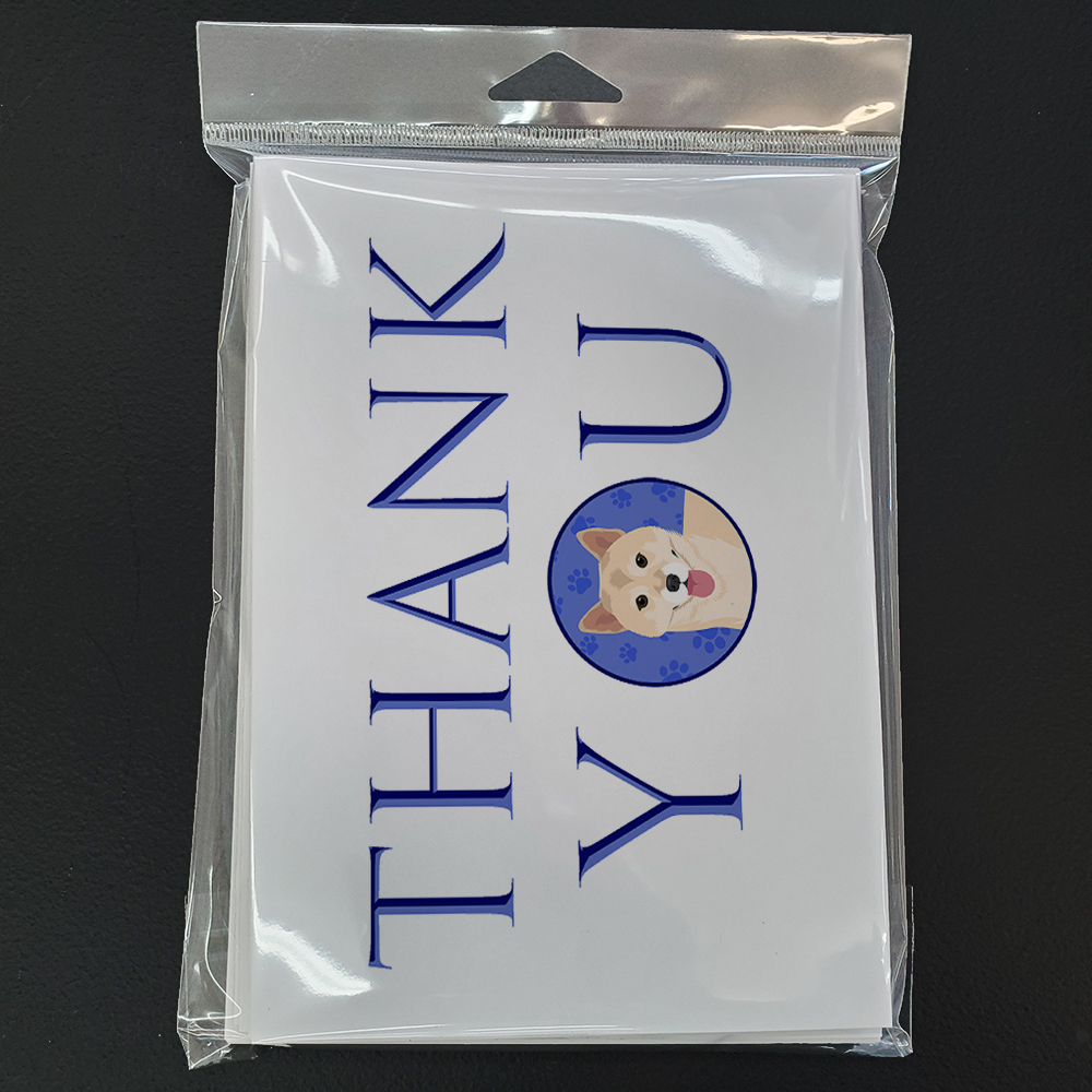 Shiba Inu Cream #1 Thank You Greeting Cards and Envelopes Pack of 8 7 in x 5 in