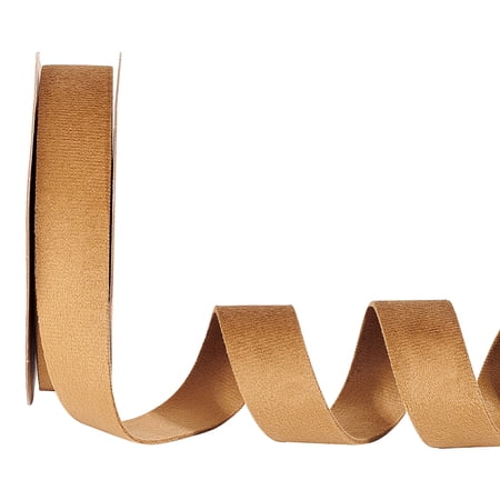 Double Side Velvet Ribbon Flat Camel 1 inch(25mm) about 10.00 Yards(9.14m)/Roll