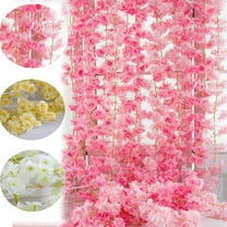 Clearance! Titcea 71" Artificial Cherries Blossoms Flower Vines, Hanging Silk Flower Garland Faux Flowers for Outdoors Spring Wedding Garden Party Home Arch Decor