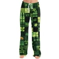 thumbnail image 4 of Fgvctg Womens Pajama Pants St. Patrick's Day Casual Sleepwear Wide Leg Pajamas Shamrock Clover Print High Waisted Pj Pant Stretch Spring Drawstring Lounge Pants Army Green S, 4 of 5