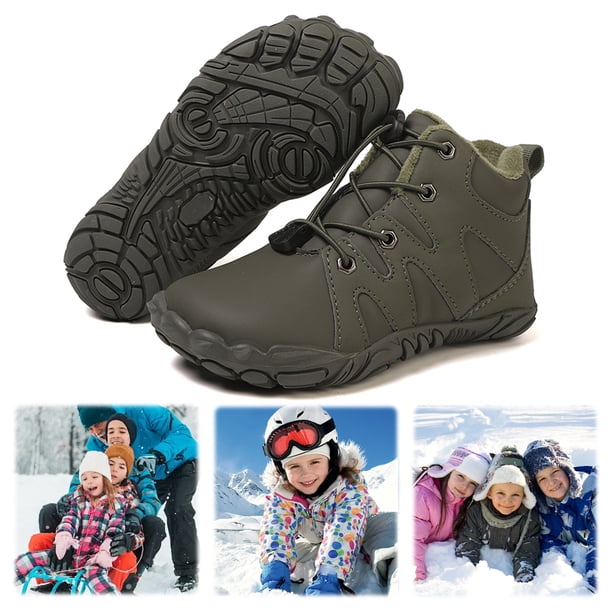 Botas Tobillo Minimalistas Botines Con Forro Cálido Zapatos Senderismo Descalzos Cortas A Prueba Nieve Invierno para Ligeras Antideslizantes Escalada
