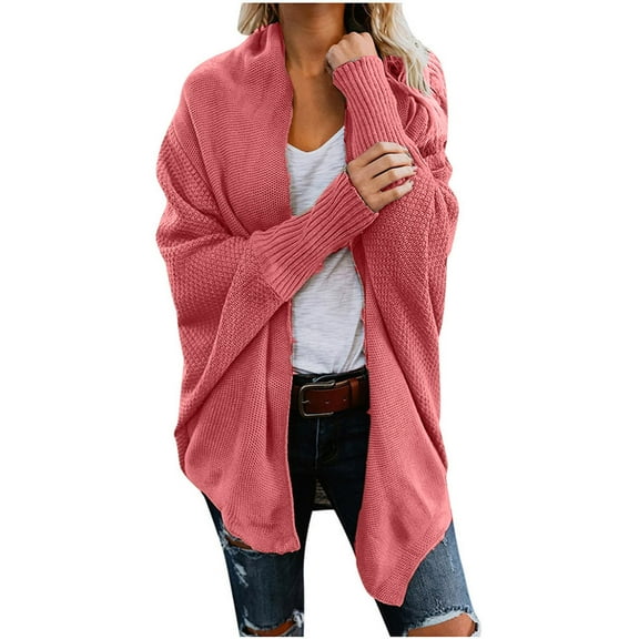 Usmixi 2025 Winter Womens Sweater Coat Knit Cardigan for Women Long Sleeve Open Front Cozy Knitted Cotton Sweater Coat Casual Solid Ladies Loose Long Sweater Cardigan Outwear